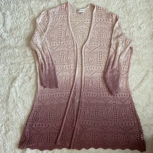 Knox Rose 2X Long Crocheted Sweather Ombre!
